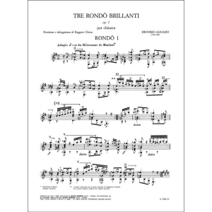 AGUADO 3 RONDÒ BRILLANTI OP.2 PER CHITARRA