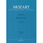 MOZART MISSA IN C MINOR KV427 (417A) RIDUZIONE PER CANTO E PIANOFORTE